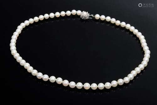 Cultured pearl necklace with whit