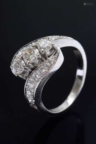 White gold 750 diamond ring (toge