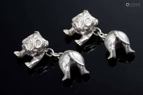 Pair of silver cufflinks in the s