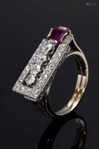 Art Deco white gold 585 ring with