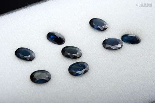 8 Oval faceted sapphires, total a