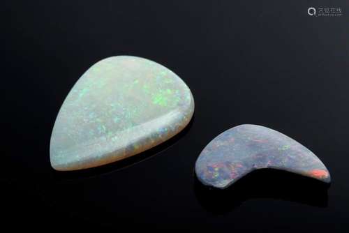 2 Various opals: Boulder opal (ca