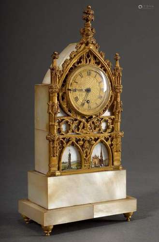 Table clock with fire-gilt bronze