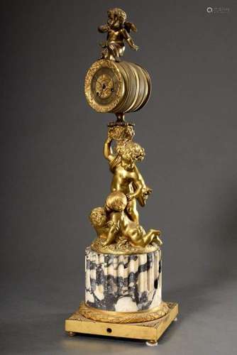 Fire-gilt bronze figural clock "P