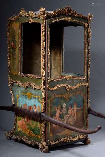 Rococo-style sedan chair with pai