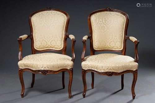 2 pairs of Louis XV fauteuils wit