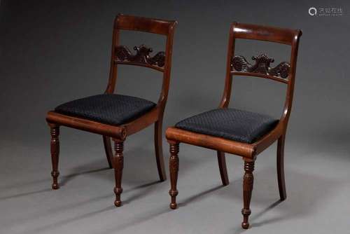 Pair of Biedermeier chairs with f