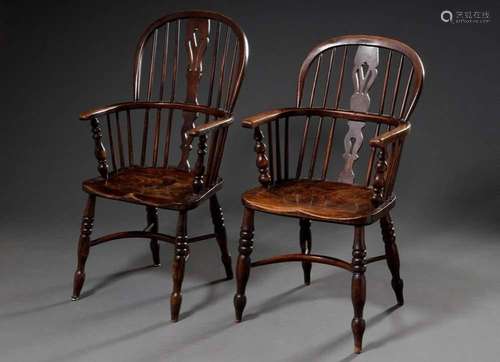 2 Various Windsor Chairs, stained