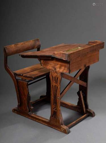 Art nouveau school desk with adju