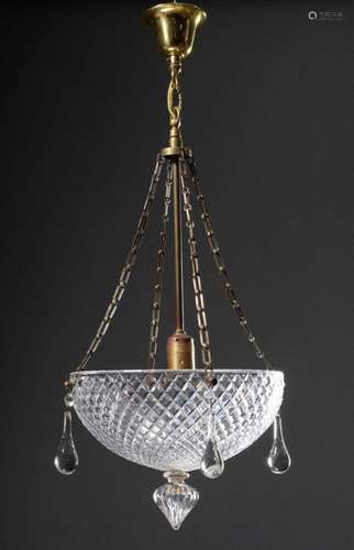 Ceiling lamp with cut crystal bow