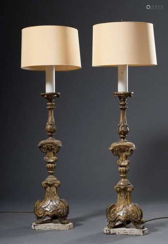 Pair of large altar candlesticks