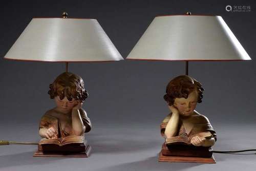 Pair of table lamps with figural