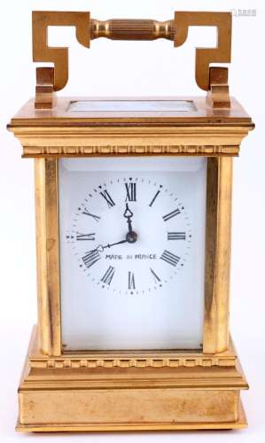 French brass carriage clock, Frankreich Reiseuhr Offiziersuh...