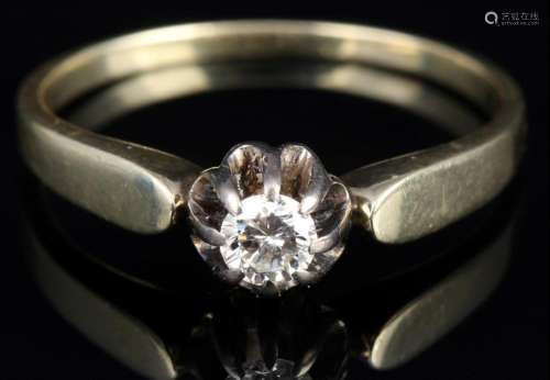 585 gold diamond ring, 14K Gold Brillantring,