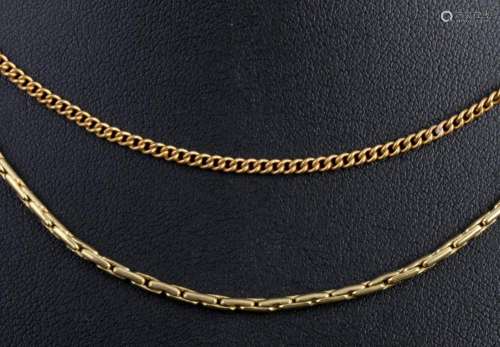 750 gold 2 noble necklaces, 18K Gold 2 edle Halsketten,