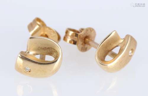 585 gold diamond ear studs, 14K Gold Ohrstecker mit Brillant...
