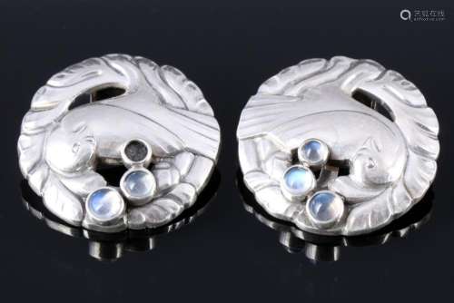 Georg Jensen Dove 925 sterling silver pair of ear clips No. ...