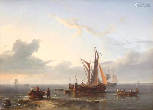 Hermanus I Koekkoek (1815-1882) Marine painting with sailing...