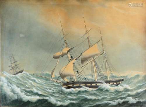 Jakob PETERSEN (1774-1854/55) marine painting three-mast fre...
