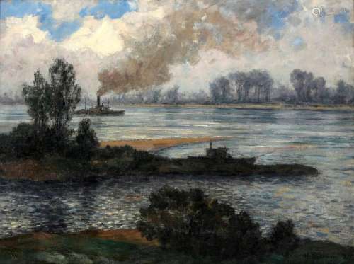 Hermann Hellbusch (1879-1967) the Rhine near Duesseldorf, De...