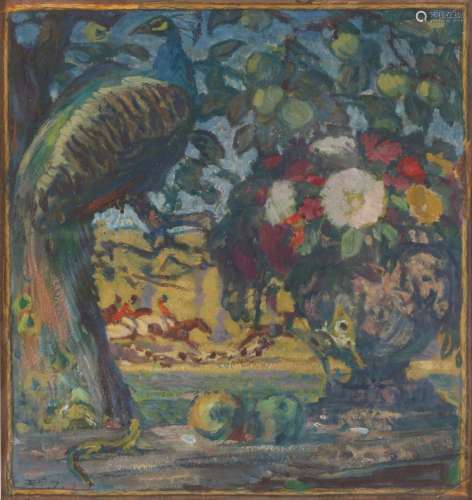 Julius Paul Junghanns (1876-1958) floral still life with pea...