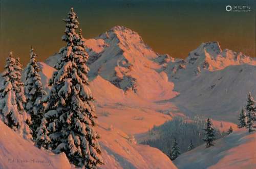 Friedrich Albin Koko-Mikoletsky (1887-1981) alpine glow - wi...