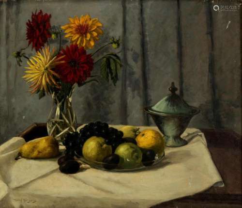 Adolf Hilgers (1896-1959) fruit still life, Obststillleben,