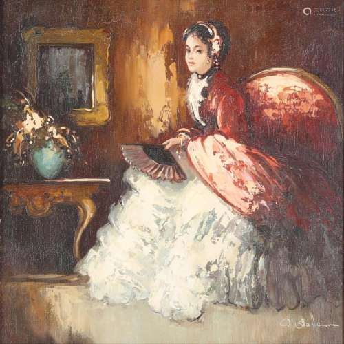 Peter Otto Heim (1896-1966) lady in ball gown, Dame im Ballr...