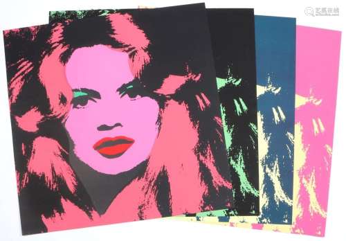 Andy Warhol (1928-1987) Brigitte Bardot 4-piece collection, ...