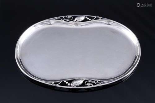 Georg Jensen Blossom / Magnolia 925 sterling silver tray 2P,...