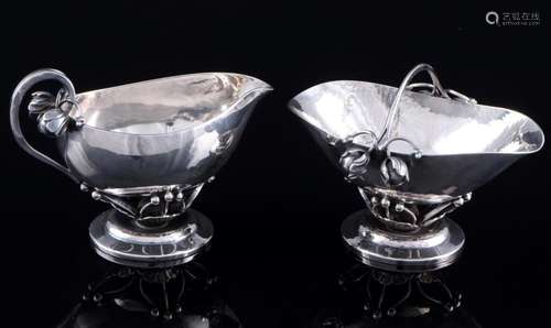 Georg Jensen 925 sterling silver milk pot and sugar bowl 235...