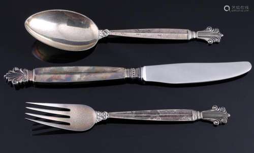 Georg Jensen Acanthus 925 sterling silver cutlery for 1 pers...