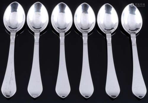 Georg Jensen Continental 925 sterling silver 6 tea spoons, S...