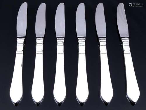 Georg Jensen Continental 925 sterling silver 6 knives for ho...
