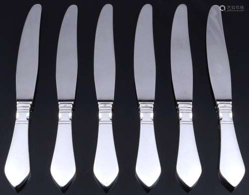 Georg Jensen Continental 925 sterling silver 6 menu knives s...