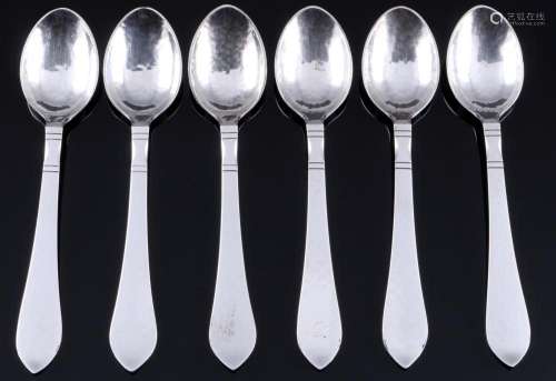 Georg Jensen Continental 925 sterling silver 6 coffee spoons...