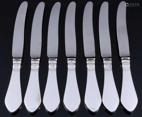 Georg Jensen Continental 925 sterling silver 7 fruit knives,...