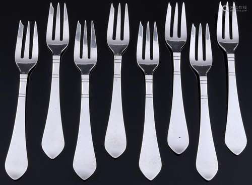 Georg Jensen Continental 925 sterling silver 8 dessert forks...