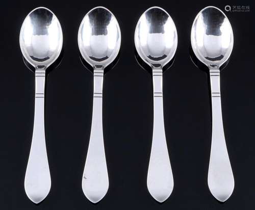 Georg Jensen Continental 925 sterling silver 4 mocha spoons,...