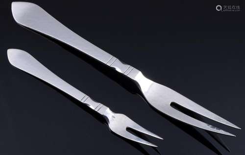 Georg Jensen Continental 925 sterling silver 2 beef forks, S...