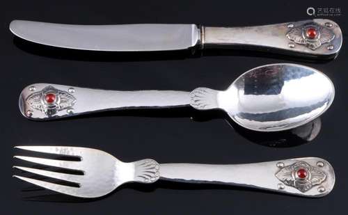 Georg Jensen 925 sterling silver 75th Jubilee 3-piece childr...