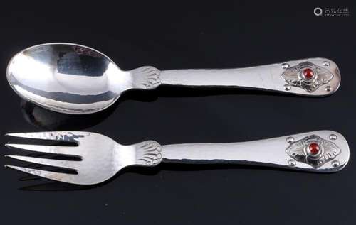 Georg Jensen 925 sterling silver 75th Jubilee 2-piece childr...