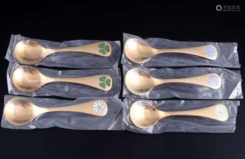 Georg Jensen 925 sterling silver 6 annual spoons, 1979, 1980...