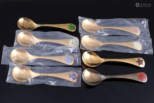 Georg Jensen 925 sterling silver 8 annual spoons, Silber Jah...