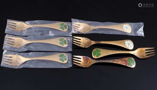 Georg Jensen 925 sterling silver 7 annual forks, 1979 & ...