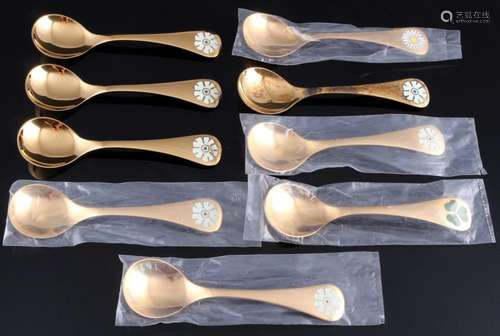 Georg Jensen 925 sterling silver 9 annual spoons, Silber Jah...