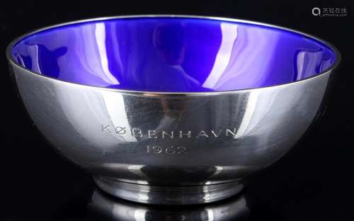 Anton Michelsen Denmark 925 sterling silver enameled bowl, 9...