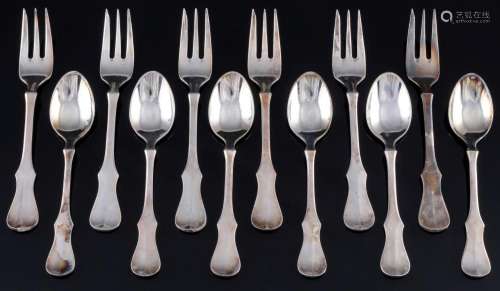 Robbe & Berking Old Copenhagen 800 silver 6 dessert fork...