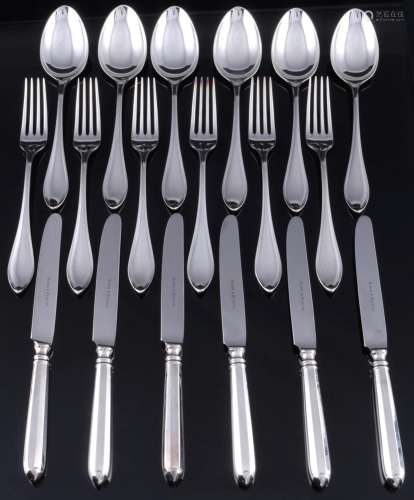 Robbe & Berking Navette 800 silver menu cutlery for 6 pe...