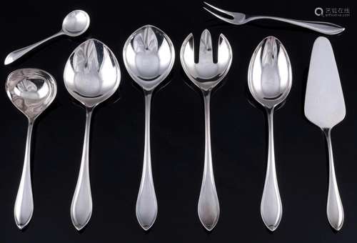 Robbe & Berking Navette 800 silver 8-piece serving cutle...